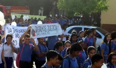 Protesta en el municipio de Baranoa. 