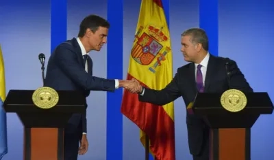 Presidente de Gobierno español y el Presidente de Colombia, Iván Duque.