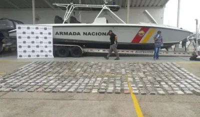 Cocaína incautada en la Bahía de Cartagena.