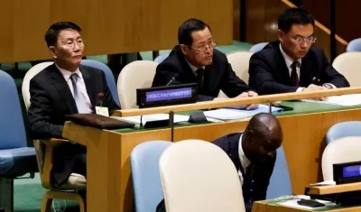 Delegación de Corea del Norte. 