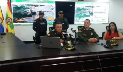 General Fernando Murillo, Director del Gaula de la Policía en rueda de prensa en Barranquilla.