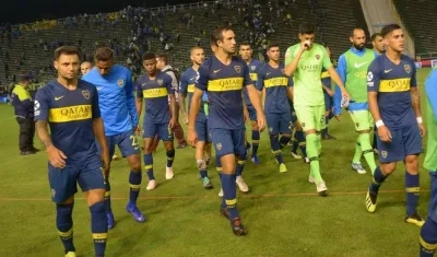 Jugadores de Boca Juniors al final del partido. 