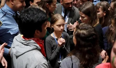  La joven activista climática de 16 años Greta Thunberg en Madrid.