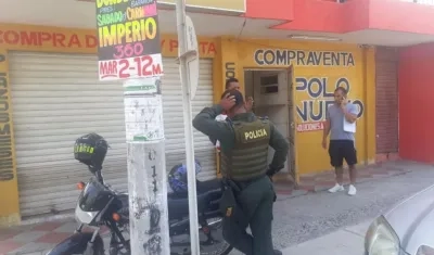 Almacén de compra venta que fue robada en la madrugada de este lunes.