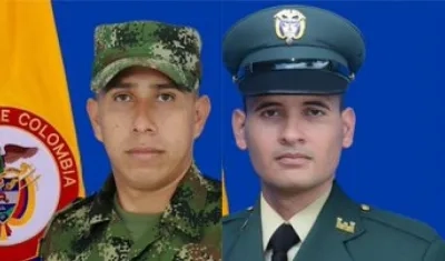Los dos militares que fallecieron:  el cabo segundo Carlos Roberto Prada Sánchez y el soldado profesional Wilmer Orduz Matagira.