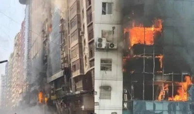 Personas saltaron a edificaciones vecinas para salvar su vida.