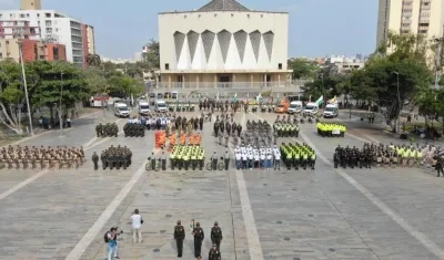Panorama de los Grupos de la Policía que harán parte de la vigilancia de Semana Santa.