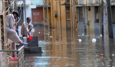 Calles inundadas en Islamabab.