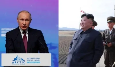 Vladimir Putin y Kim Jong-un.