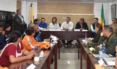 El Presidente Iván Duque encabezando el Puesto de Mando Unificado en Rosas, Cauca.