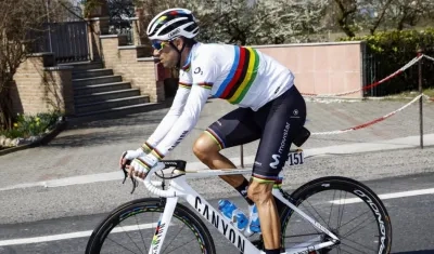 Alejandro Valverde, ciclista del Movistar y campeón del mundo. 