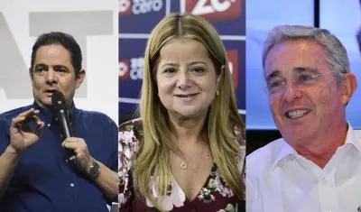 Germán Vargas Lleras, Elsa Noguera De la Espriella y Álvaro Uribe Vélez.