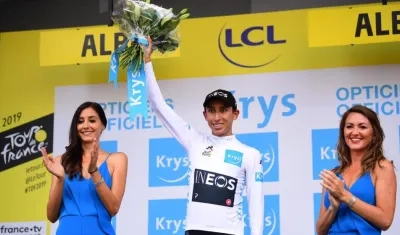 El colombiano Egan Bernal, tercero de la general del Tour de Francia.