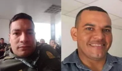 Patrulleros Cristian Montes (herido) y José Arenas (fallecido).