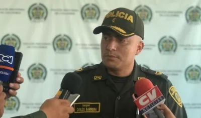 Mayor Carlos Barrera, comandante del Distrito 3 de la Policía Metropolitana de Barranquilla.