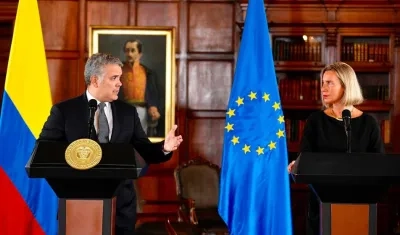 Iván Duque y Federica Mogherini.