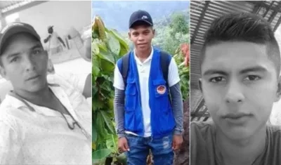 Los tres jóvenes fallecidos en Tarazá.