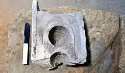 Parte de una mesa de medición del siglo I a.C., encontrada en Jerusalén.