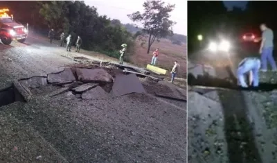 Así quedó la calzada de la vía entre Zulia y Sardinata en el Catatumbo.