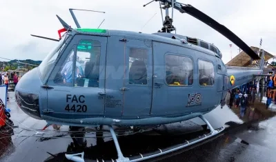 Helicóptero Bell UH-1H Huey II (205) de Fuerza Aérea, accidentado este jueves.