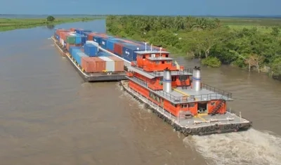 Un positivo balance registra el movimiento de carga por el río Magdalena 2020.