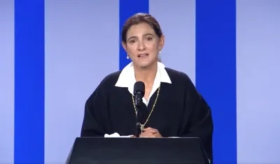 La Ministra de Transporte, Ángela María Orozco.