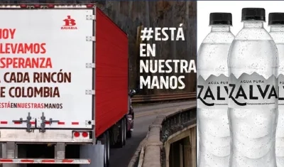 Bavaria pone camiones para transportar alimentos, y dona agua para la Policía.