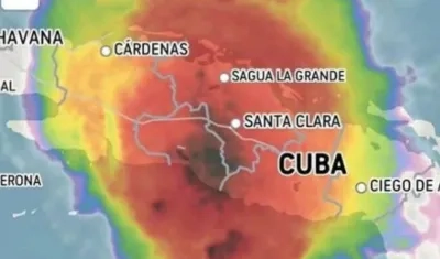 Imagen satelital muestra la nubosidad extrema en las últimas horas en la isla de Cuba.