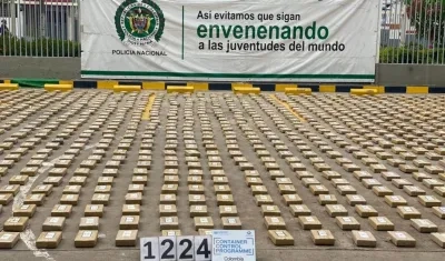 Cocaína incautada en Cartagena.