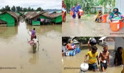 Imágenes de las inundaciones de diferentes cuentas de Twitter.