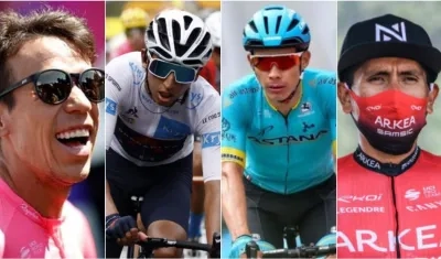 Rigo, Egan, Nairo y Miguel Ángel, ciclistas colombianos entre los 10 primeros de la general del Tour.v