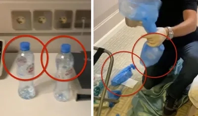 Las botellas en la habitación del Navalni fueron recogidas por su equipo para el análisis.