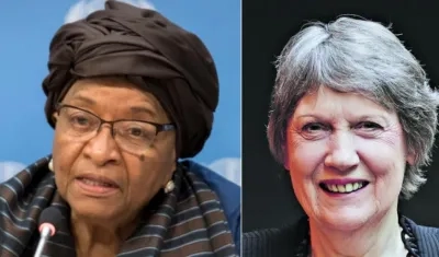  La expresidenta liberiana Ellen Johnson Sirleaf y la exprimera ministra neozelandesa Hellen Clark.