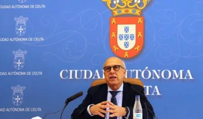 El consejero de Sanidad de Ceuta, Javier Guerrero, durante una comparecencia este jueves en Ceuta. 