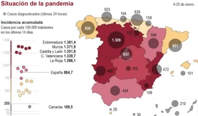 Así está el mapa de coronavirus en España.