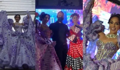 Malena Sherlyn Oñoro Benavides, Reina del Carnaval de Galapa 2022, junto al Alcalde de Galapa y la Reina del Carnaval, Valeria Charris