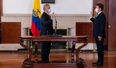 El Presidente Iván Duque y el Ministro Diego Molano.