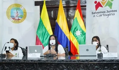 Rueda de prensa de autoridades de salud de Cartagena para vacunación contra el Covid-19.