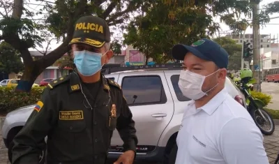 General Diego Rosero y Nelson Patrón, Jefe de la Oficina de Seguridad y Convivencia Ciudadana del Distrito. 