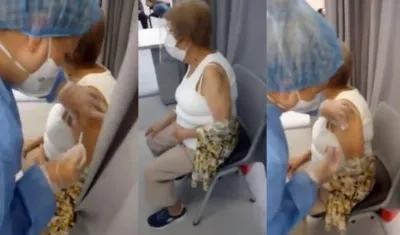 Familia de esta mujer de 94 años denuncian que le aplicaron la vacuna contra el covid-19 sin líquido