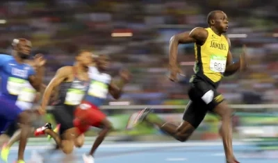 Usain Bolt durante una carrera. 