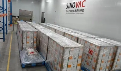 Vacunas de Sinovac recibidas en China por Colombia.