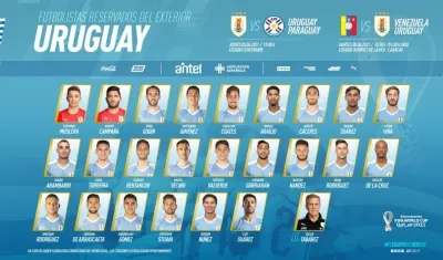 Convocados de Uruguay.