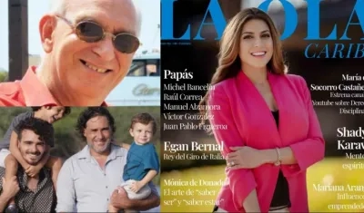 Raúl Correa de Andreis, Manuel Julián Alzamora y sus hijos y la presentadora Marcela Pérez Barros.