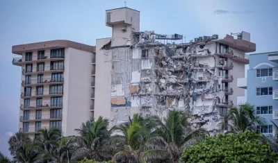 Edificio derrumbado en Miami. 