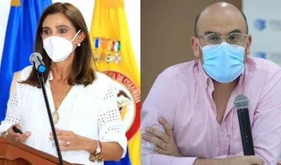 La Ministra Ángela María Orozco y el presidente de la ANI, Manuel Felipe Gutiérrez.