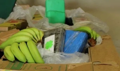 416 kilos de cocaína que estaban escondidos en cajas de plátanos.
