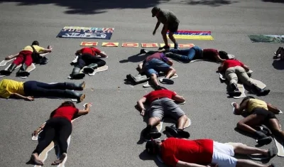 Protesta de colombianos en Madrid