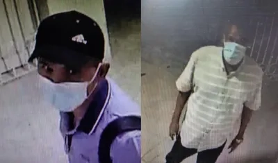 Los dos presuntos ladrones que quedaron grabados en la cámara de seguridad. 