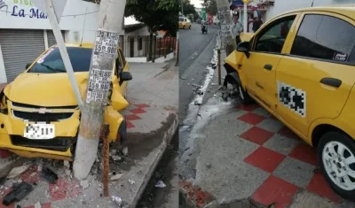 Taxi  accidentado en La Manga. 